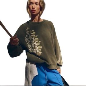 FP Movement by Free People Olive Green Crew Neck Sweater